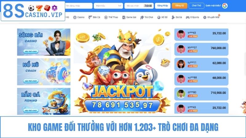 Kho game đổi thưởng 8S Casino