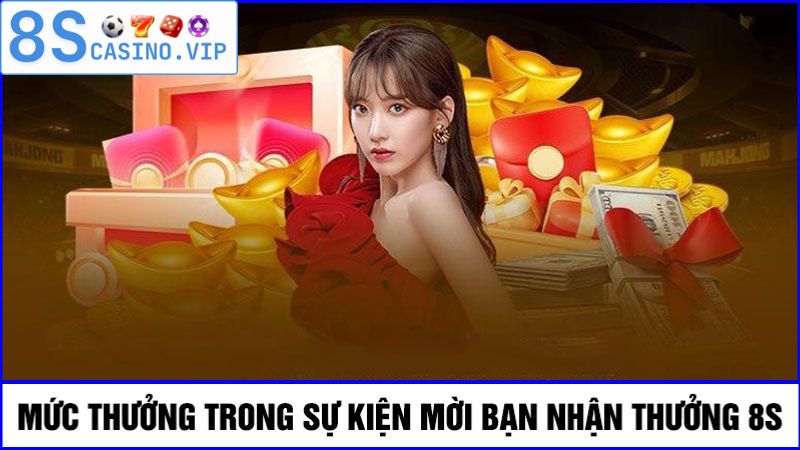 Mức thưởng trong mời bạn nhận thưởng 8S